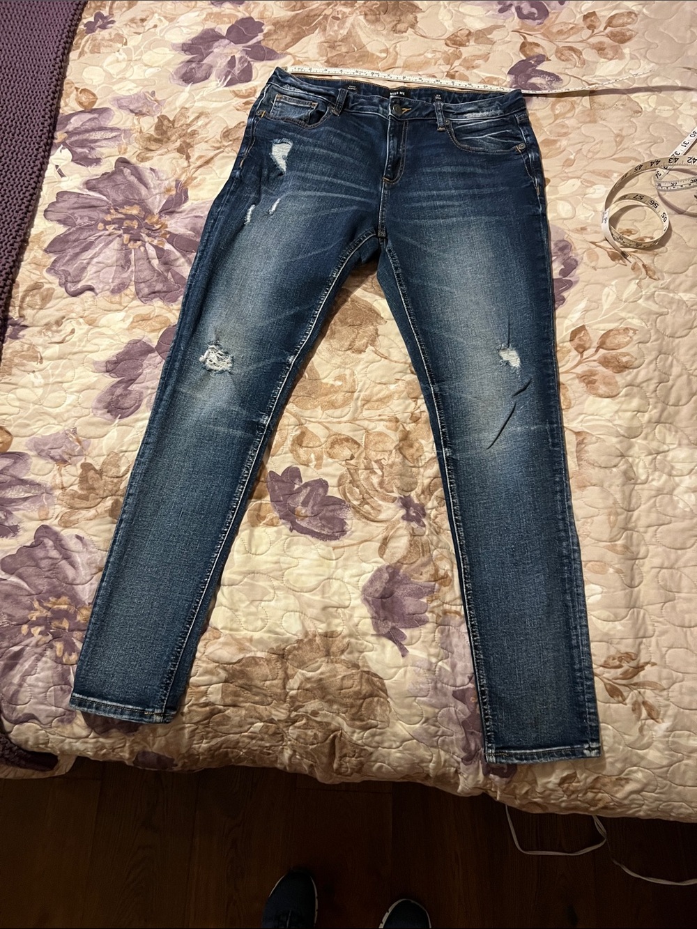 Lucky Brand Dark Blue Distressed Skinny Jeans